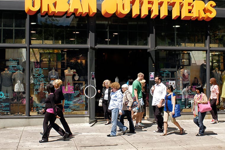 Exterior of the Urban Outfitters retail store in the 1600 block of Walnut Street. (Tom Gralish / Inquirer)