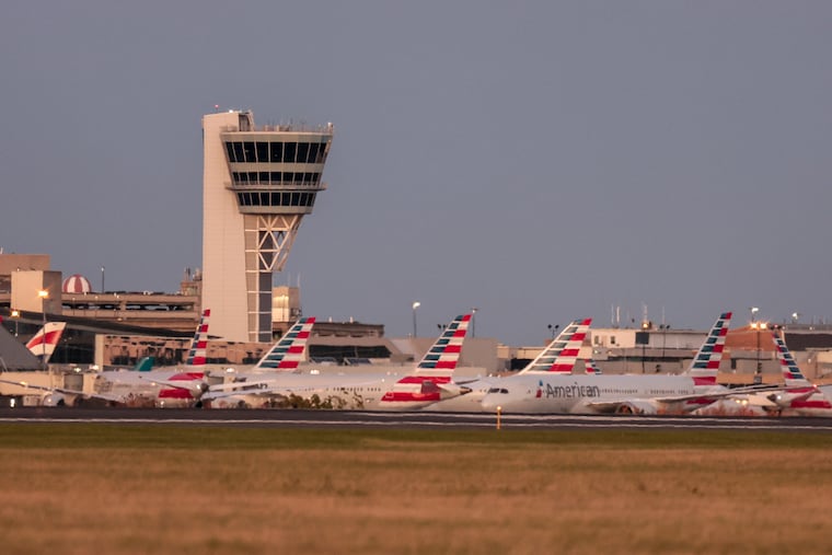American Airlines planes at the Philadelphia International Airport on Nov. 6.