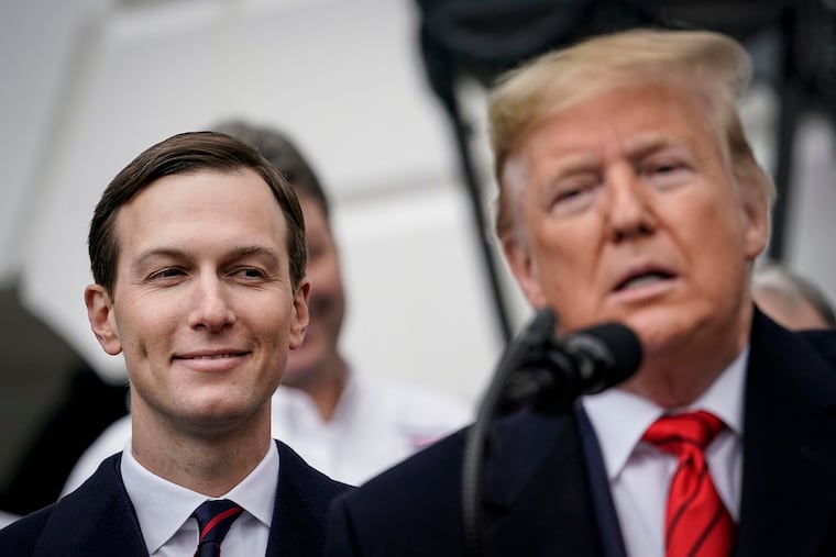 Jared Kushner (left) with President Donald Trump