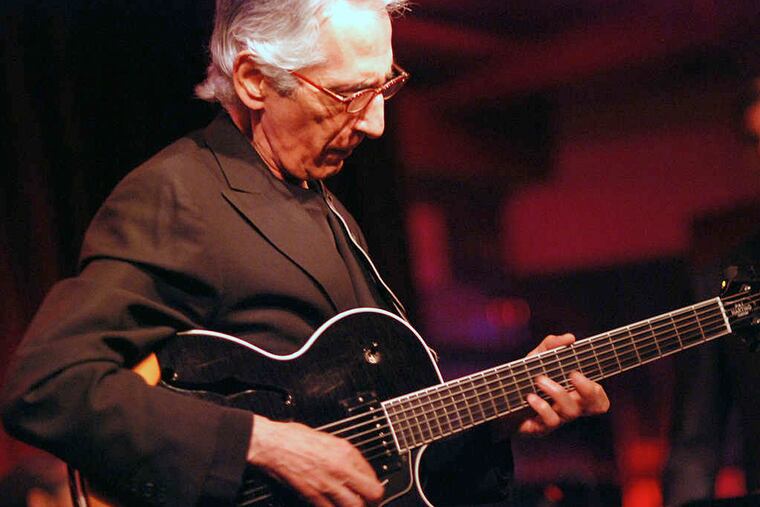 Legendary jazz guitarist Pat Martino, seen here in a 2012 performance, did his traditional "Thanksgiving Weekend" gigs at Chris' Jazz Cafe in Center City, playing with a quintet.