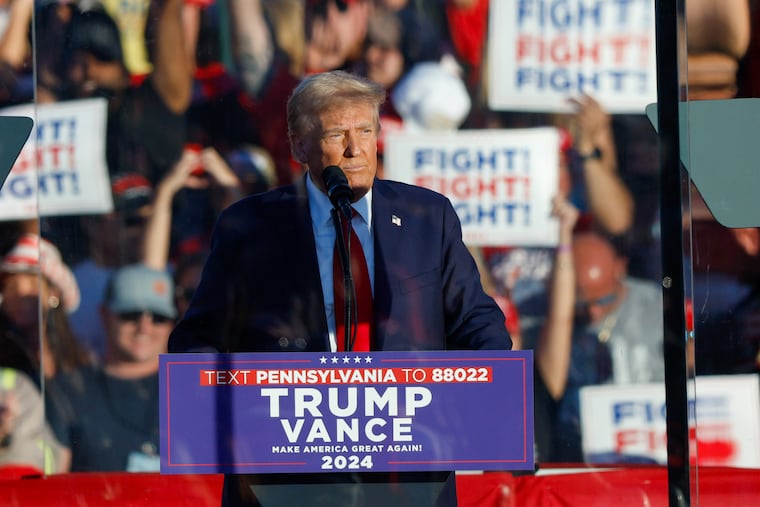 Former President Donald Trump returns to the Butler Farm Show for a campaign event Saturday, Oct. 5, 2024, in Butler, Pa.