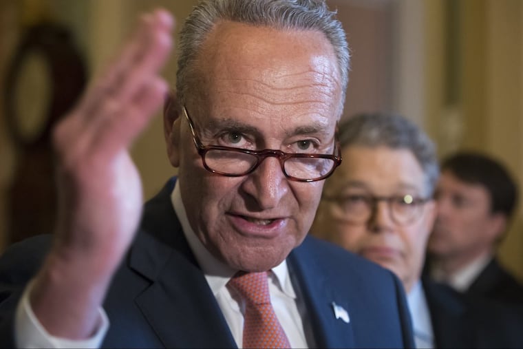 Senate Minority Leader Chuck Schumer criticizes the Republican health-care bill during a Capitol Hill news conference on July 11.