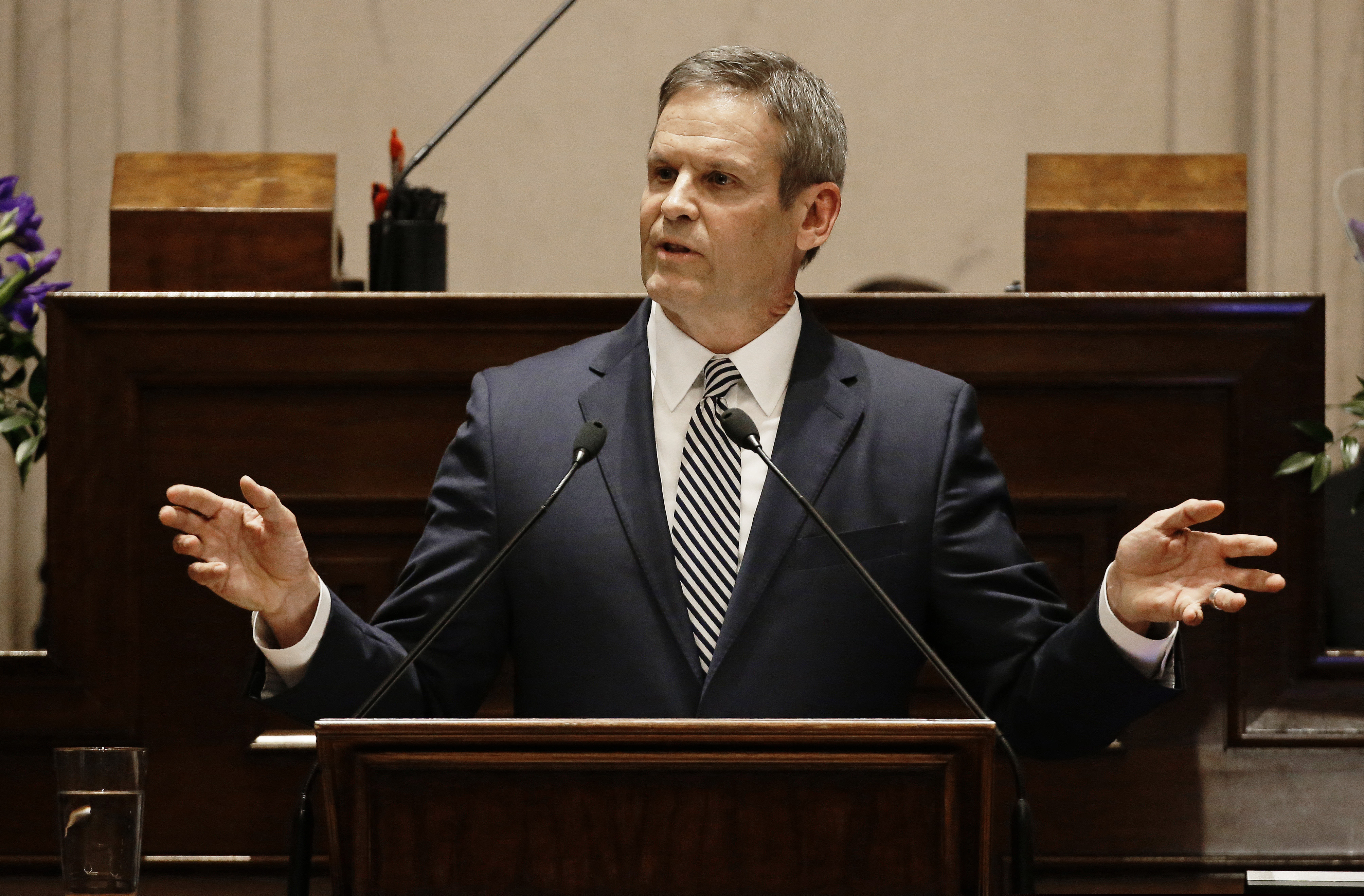 The office of Tennessee Gov. Bill Lee, pictured here, has received Stephen West’s request for clemency, a spokesman confirmed. Lee, who took office in January, declined to intervene in his first death penalty decision in May.