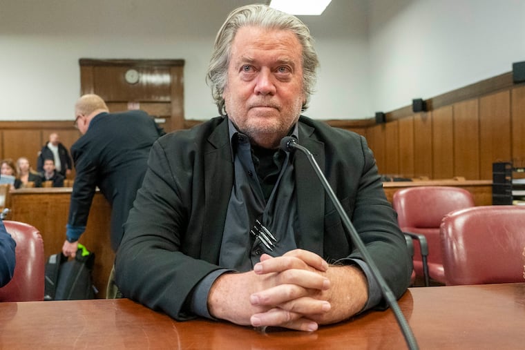 Steve Bannon appears in court in 2023.