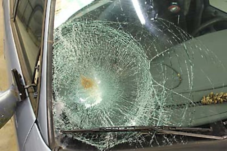 "A human head hit that windshield," Police Sgt. Joseph Friel said of the damage.