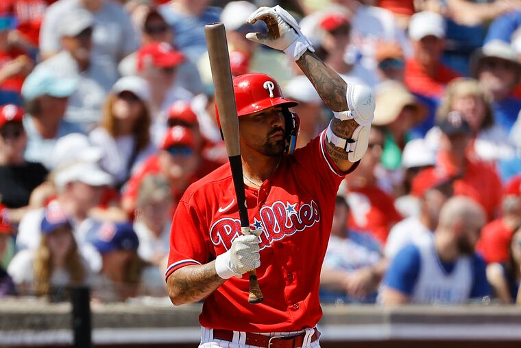 Nick Castellanos, shown during a game on March 9, got the start at DH on Monday against the Blue Jays.