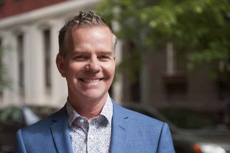 Mark Christopher , outside his home on Spruce Street, has recut his movie "54" - about Studio 54 - back to its original form and rereleased it. (MICHAEL PRONZATO / Staff Photographer)