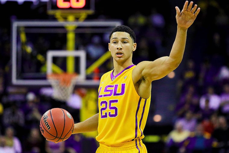 LSU Tigers forward Ben Simmons (25) against the Kennesaw State Owls during the first half of a game at the Pete Maravich Assembly Center.