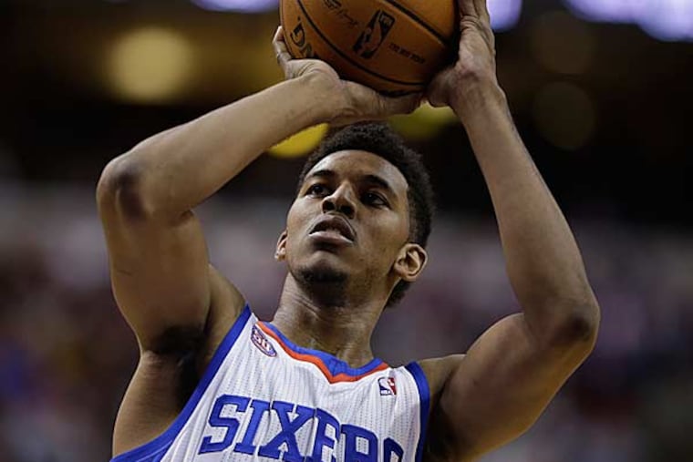 Philadelphia 76ers' Nick Young in action during an NBA basketball game against the New York Knicks, Saturday, Jan. 26, 2013, in Philadelphia. (Matt Slocum/AP)
