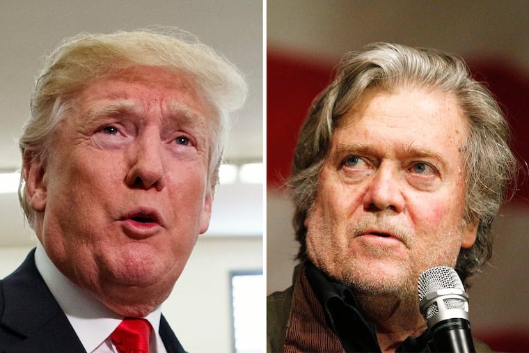 President Trump said his former chief strategist Steve Bannon has “lost his mind” after Bannon was quoted in a new book calling a Trump Tower meeting with a Russian lawyer during the 2016 campaign “treasonous.”