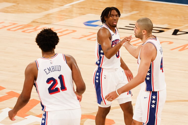 Sixers guard Tyrese Maxey and Nico Batum, formerly of the Sixers, built a bond during their brief time together in Philly.