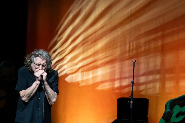 Robert Plant performs with Suzi Dian and Saving Grace at the Met Philadelphia on Saturday, April 4, 2026.
