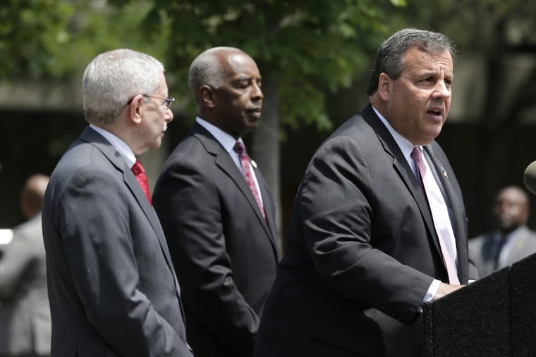 Gov. Christie speaks at a news conference in Trenton on Tuesday.