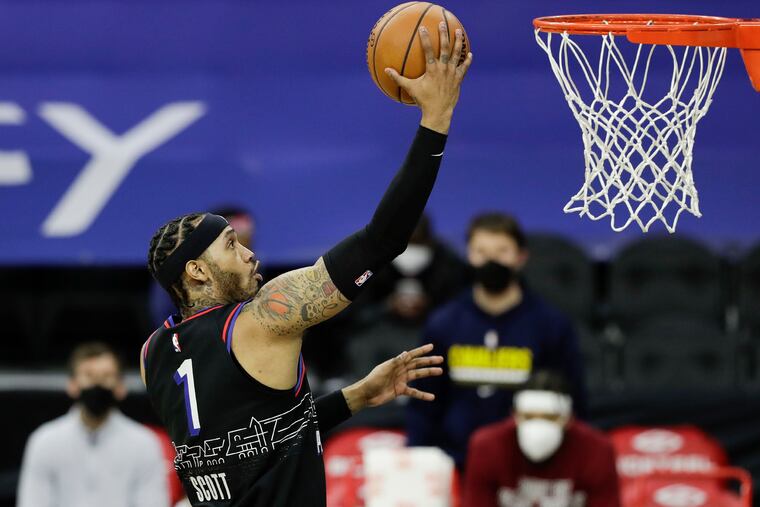 Sixers forward Mike Scott looks to be more aggressive coming off knee injuries that have limited his playing time this season.