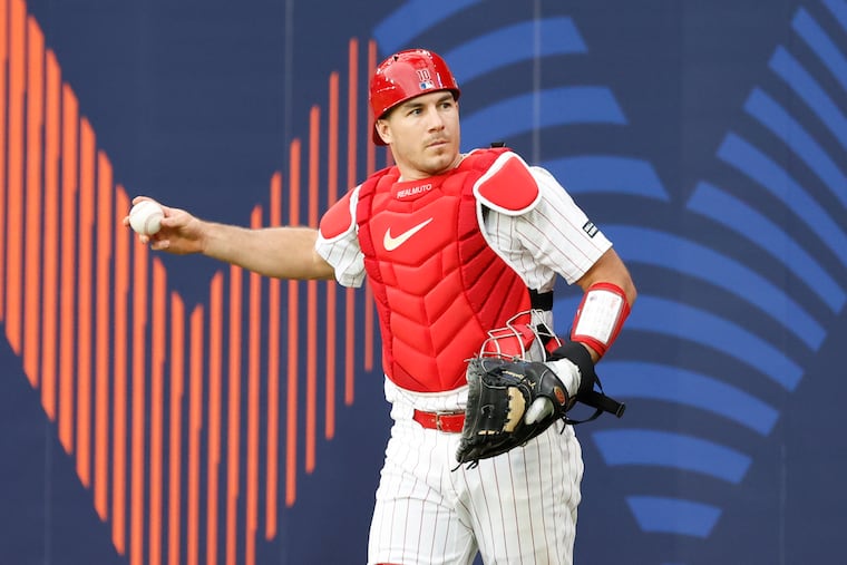 Quick healer' J.T. Realmuto takes batting practice with the Phillies