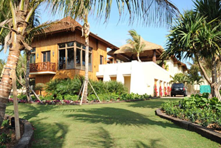 The 15,000 square-foot mansion Acqua Liana in Manalapan, Florida was built with green in mind, reclaimed and renewable wood, solar panels, high efficiency air conditioning, cork floors and a rainwater collection system. (Carline Jean/South Florida Sun-Sentinel/MCT)