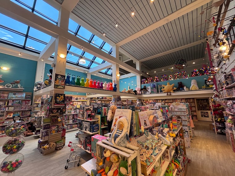 Toys from floor to ceiling at jaZams in Princeton.