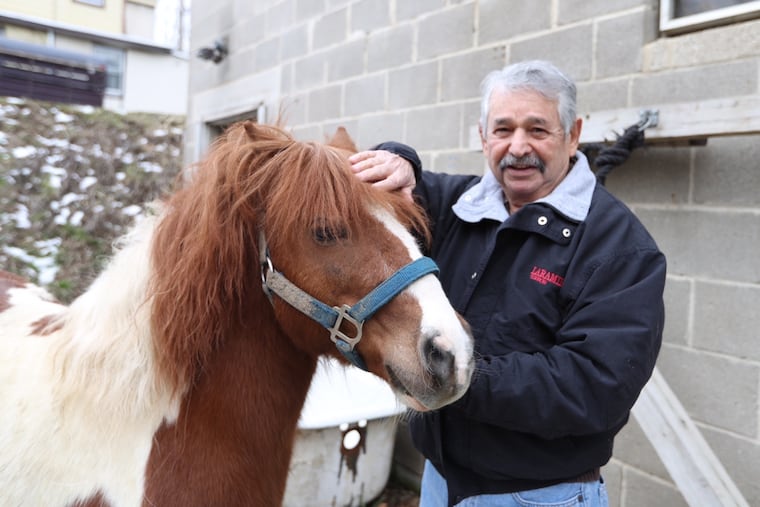 Kazem Nabavi owner of Kaz Tire Center, with his horse, Skippy.