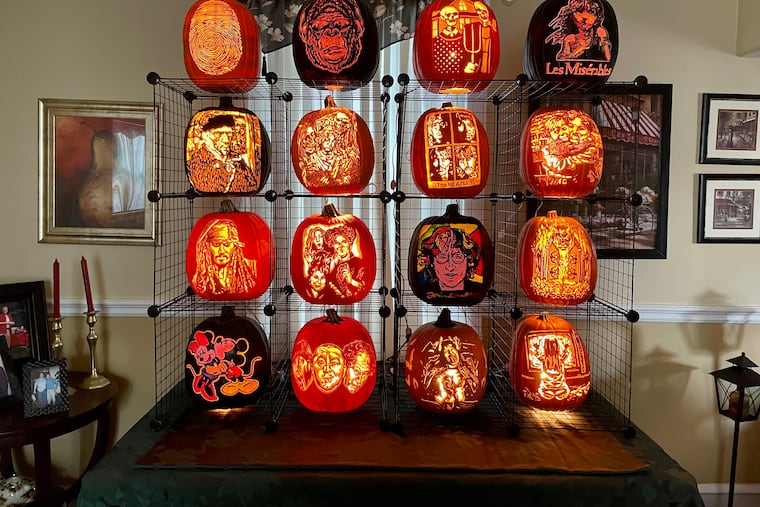 Northeast Philly pumpkin carver David Morgenstern, known as Stoneykins, creates elaborate real and styrofoam pumpkins.