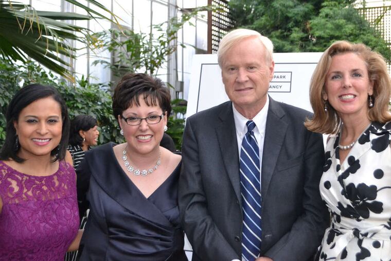 (From left) Kristen Walker, Kathryn Ott Lovell, Chris Matthews, and Kathleen McGinty.