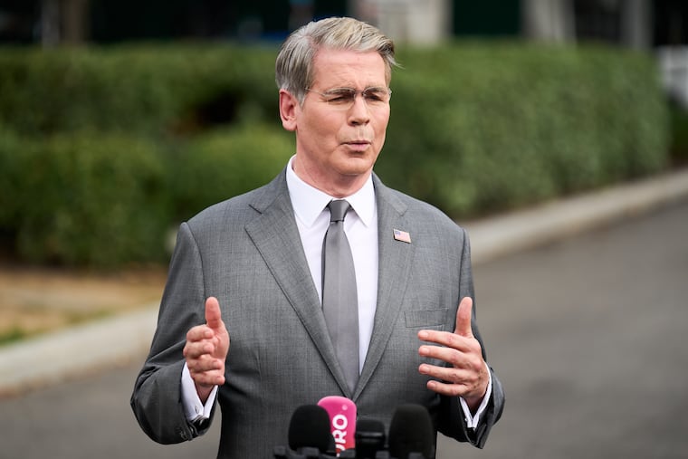 Treasury Secretary Scott Bessent speaks to members of the media outside the White House in Washington, Thursday, Aug. 20, 2026.