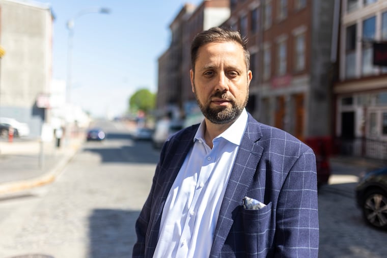 Job Itkowitz, Old City District executive director, is running for City Council at-large, poses for a portrait in Philadelphia on April 18.
