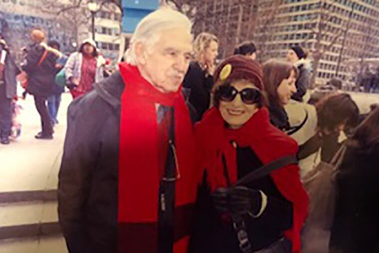 Sherman Labovitz and his wife, Pauline, at one of the many protests they attended together.