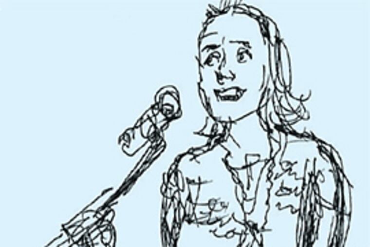Speakers at First Person Arts StorySlam are often sketched while performing on stage.