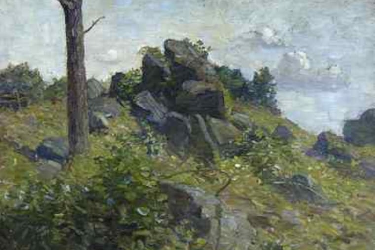 N.C. Wyeth was one of the Sketch Club's more prominent members. The show of his works at the Brandywine River Museum has both illustrations and paintings, including "Rocky Hill."