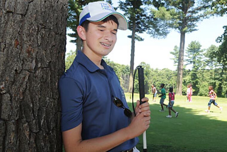 Patrick Malloy, a blind golfer, recently won an award from First Tee of Philadelphia. (Sarah J. Glover/Staff Photographer)