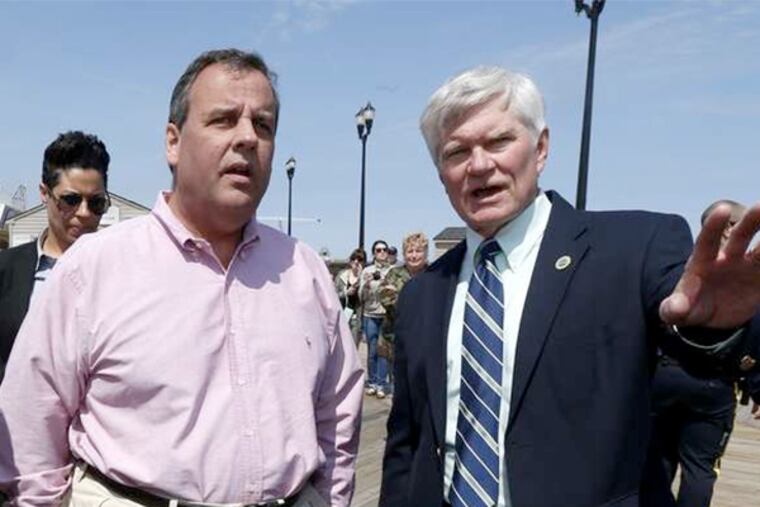 Gov. Christie Christie (left) with Seaside Heights Mayor William Akers.