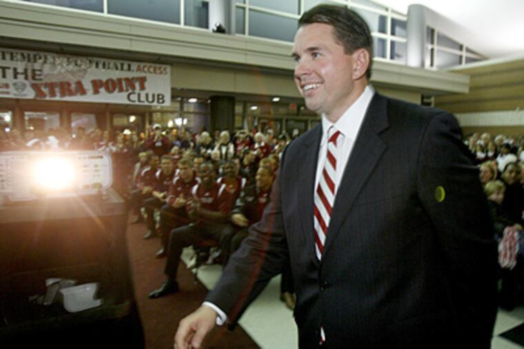 Temple football coach Al Golden is reportedly among the candidates for the head coaching position at Cincinnati. (Charles Fox / Staff Photographer)