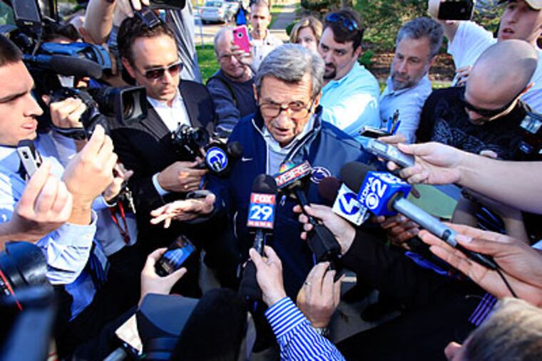 Pressure is growing on Penn State to dismiss Joe Paterno and other high-ranking university officials. (David Swanson/Staff Photographer)