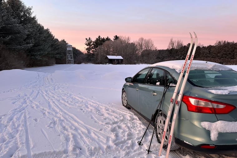 The sun rises over a winter scene in Lowville, N.Y., on Sunday, Dec. 28, 2025.