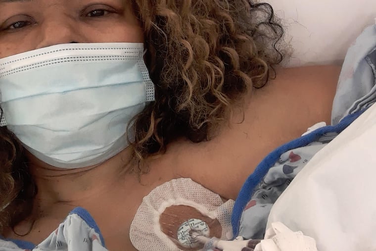 Sonia Toure's kidneys failed after she got COVID-19. She now needs dialysis. This photo was taken by a nurse at Mount Sinai Hospital in New York on May 6. She went home May 12. She said there is "no hope" that her kidneys will recover.