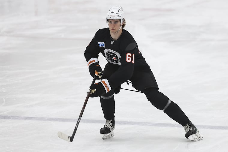 Defenseman Maksim Sokolovskii is a strong skater for someone who stands 6-foot-7 and weighs 240 pounds.