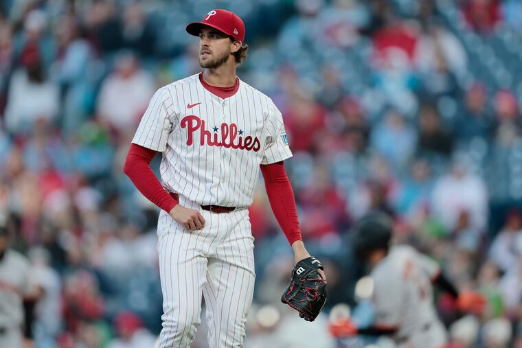 Phils pitcher Aaron Nola has a 6.16 ERA in 49⅔ innings over nine starts this season.