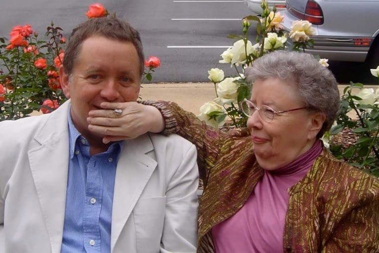 Mr. Woestendiek and his mother, Jo, Woestendiek, clown around in a favorite family photo.