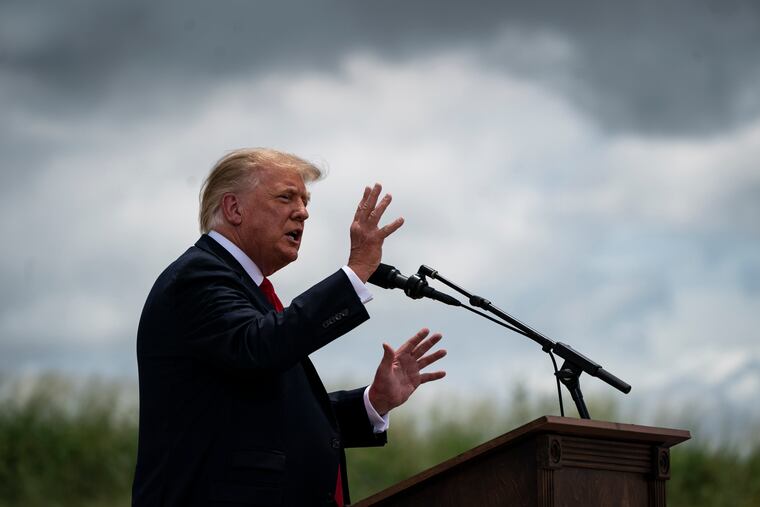 Former president Donald Trump speaks in Pharr, Texas, on June 30.