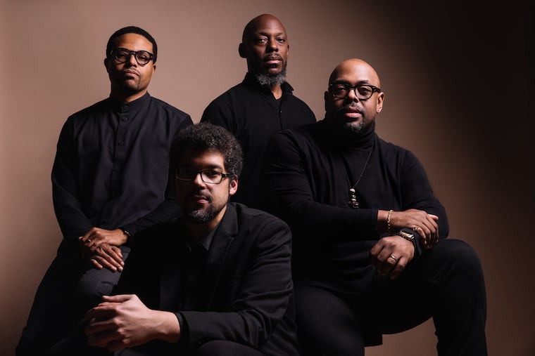 Christian McBride's New Jawn (clockwise from left: Nasheet Waits, Marcus Strickland, Christian McBride, Josh Evans) come home to Penn Live Arts in December.