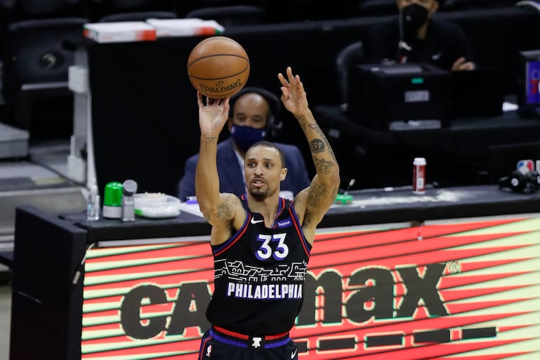 Sixers guard George Hill had 11 points on 5-for-8 shooting in 18 minutes, 24 seconds against the Wizards in Game 1.