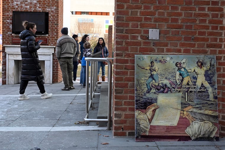 Interpretive panels on slavery are taken off the walls of the President’s House site in Independence National Historical Park Thursday, Jan. 22, 2026.