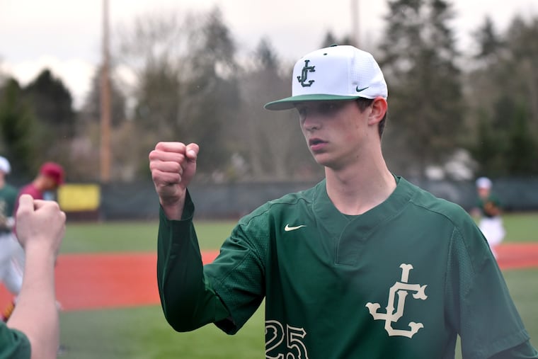 Mick Abel after a win at Jesuit High School in Portland, Ore.
