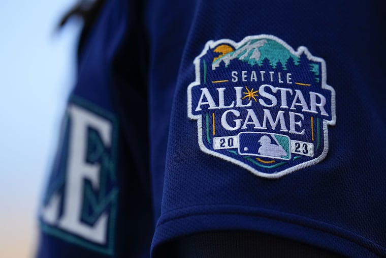 The patch for the 2023 All Star Game, which is being held at T-Mobile park in Seattle, Wash.