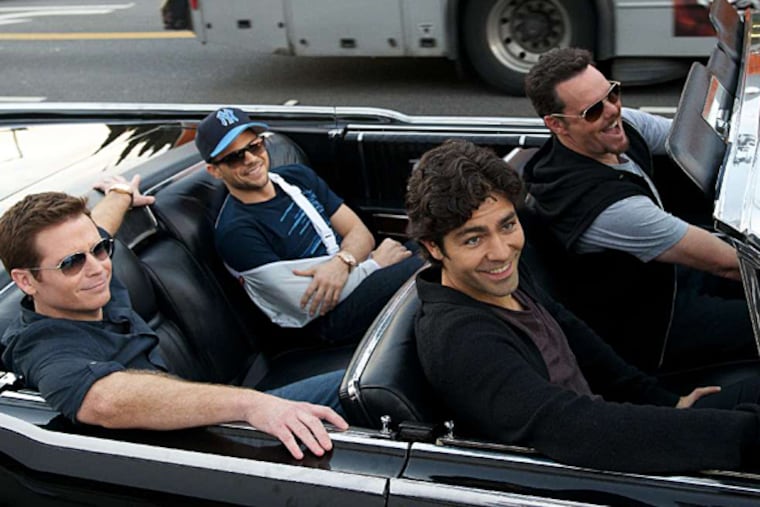 (From left) Kevin Connolly as Eric "E" Murphy, Jerry Ferrara as Turtle, Adrian Grenier as Vincent Chase, and Kevin Dillon as Johnny "Drama" Chase in "Entourage." (CLAUDETTE BARI / Warner Bros.)