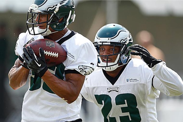The Eagles' Jordan Poyer an Patrick Chung. (David Maialetti/Staff Photographer)
