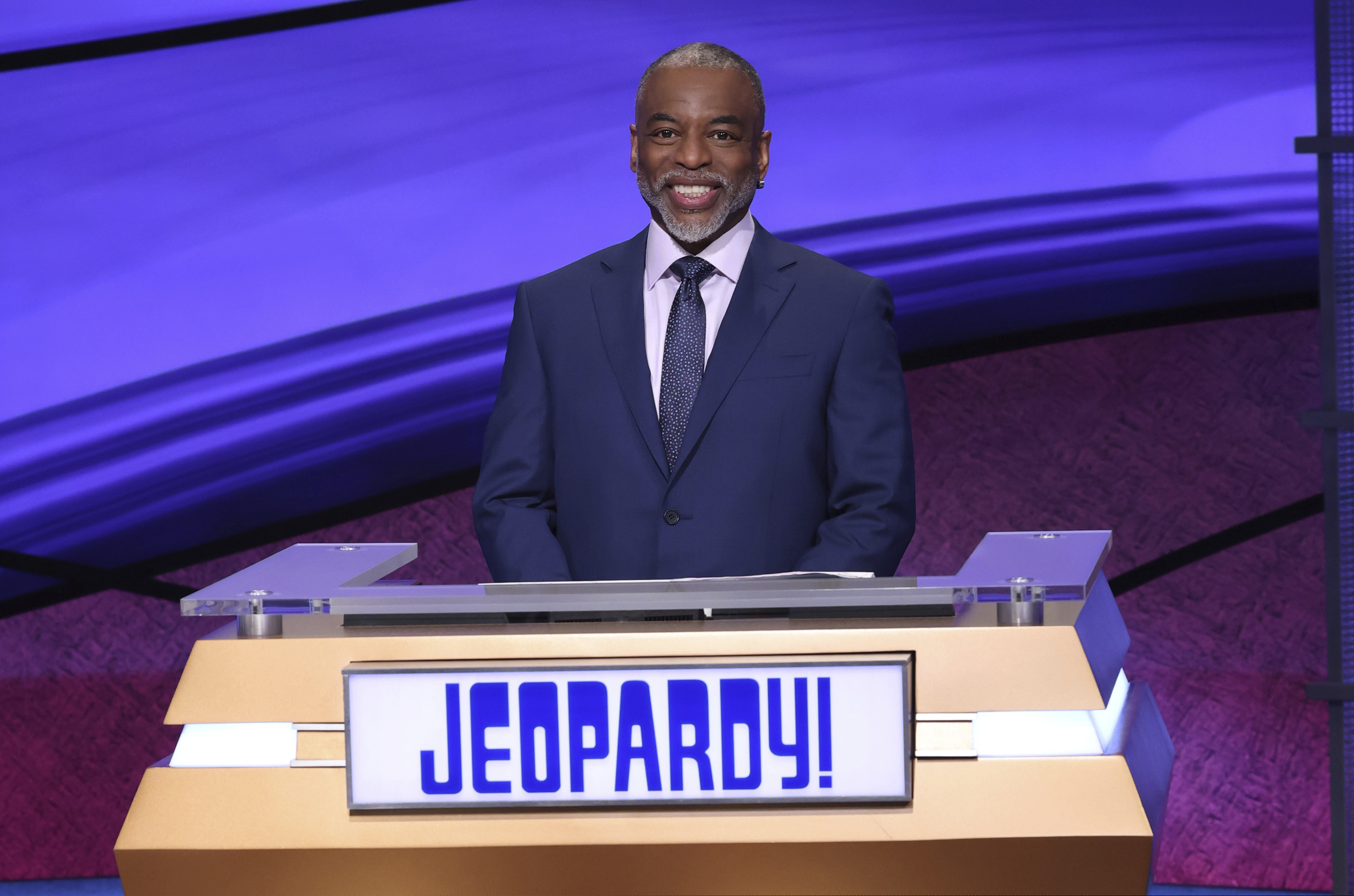 "Jeopardy!" guest host LeVar Burton on the set of the game show. (Carol Kaelson/Jeopardy Productions, Inc. via AP)