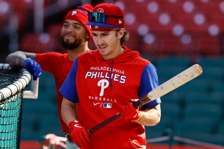 The Phillies' newly-turned 25-year-old rookie shortstop Bryson Stott is making his playoff debut against the Cardinals.