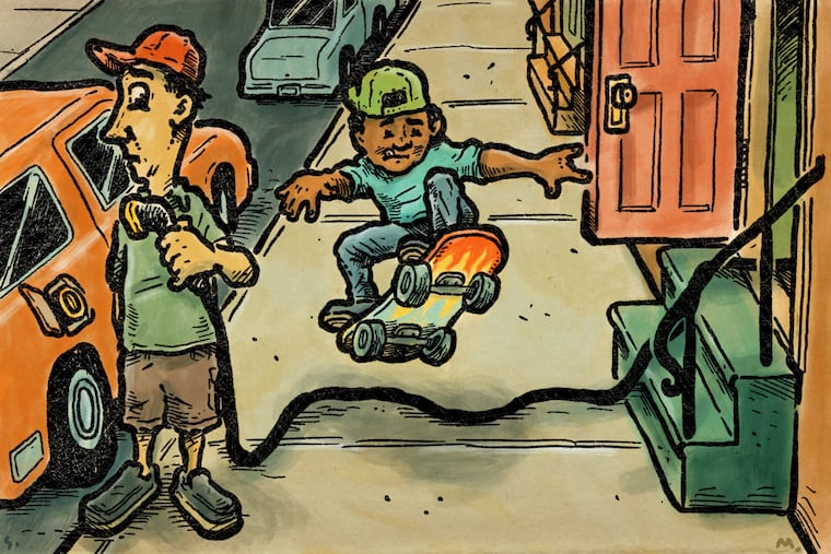 Should I run a cord across the sidewalk to charge an electric car?