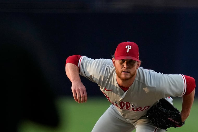 Craig Kimbrel works against a San Diego Padres batter during a baseball game Monday, Sept. 4, 2023, in San Diego.